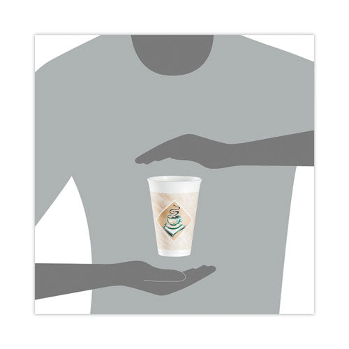 Cafe G Foam Hot/cold Cups, 16 Oz, Brown/green/white, 1,000/carton