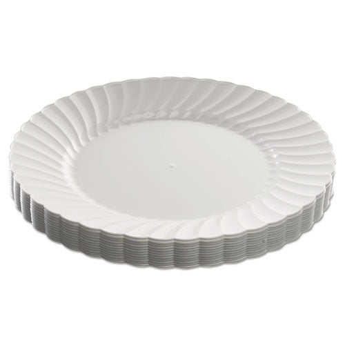 Classicware Plastic Dinnerware, Plates, 9" Dia, White, 12/bag, 15 Bags/carton