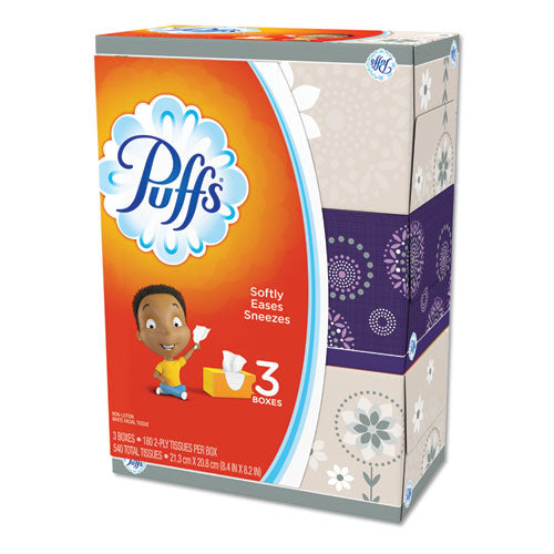 White Facial Tissue, 2-ply, White, 180 Sheets/box, 3 Boxes/pack, 8 Packs/carton