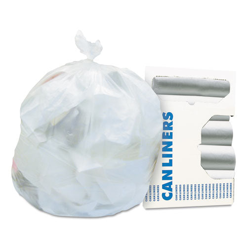 High-density Waste Can Liners, 16 Gal, 6 Mic, 24" X 33", Natural, 50 Bags/roll, 20 Rolls/carton