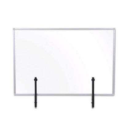 Protector Series Glass Aluminum Desktop Divider, 40.9 X 0.16 X 27.6, Clear