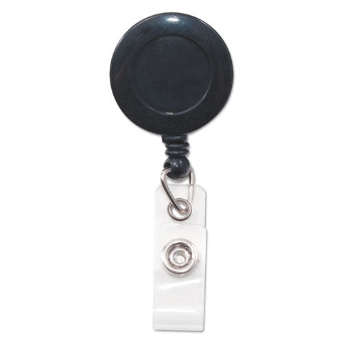 Swivel-back Retractable Id Card Reel, 30" Extension, Black, 12/pack