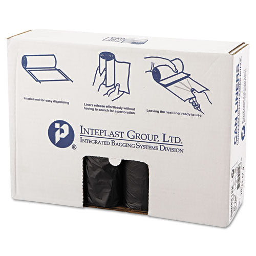 High-density Commercial Can Liners, 45 Gal, 12 Mic, 40" X 48", Black, 25 Bags/roll, 10 Interleaved Rolls/carton