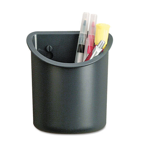 Recycled Plastic Cubicle Pencil Cup, 4.25 X 2.5 X 5, Wall Mount, Charcoal