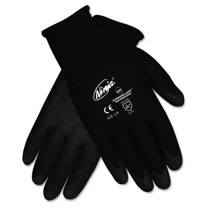 Ninja Hpt Pvc Coated Nylon Gloves, Medium, Black, Pair