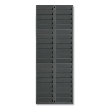 Time Card Rack, 40 Pockets, Plastic, Light Gray