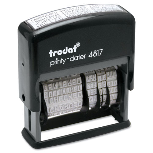 Printy Economy 12-message Date Stamp, Self-inking, 2" X 0.38", Black