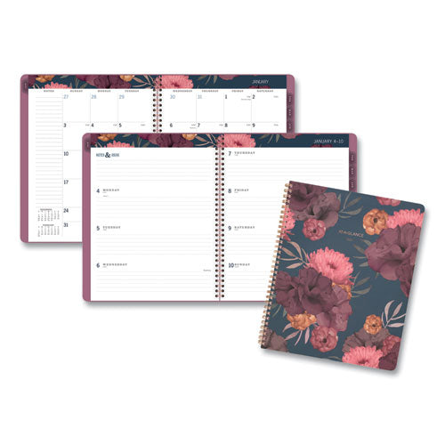 Dark Romance Weekly/monthly Planner, Dark Romance Floral Artwork, 11 X 8.5, Multicolor Cover, 13-month (jan-jan): 2024-2025