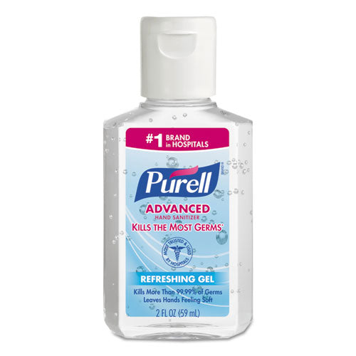 Advanced Hand Sanitizer Refreshing Gel, 2 Oz, Flip-cap Bottle, Clean Scent, 24/carton