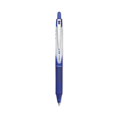 Vball Rt Liquid Ink Roller Ball Pen, Retractable, Extra-fine 0.5 Mm, Blue Ink, Blue/white Barrel