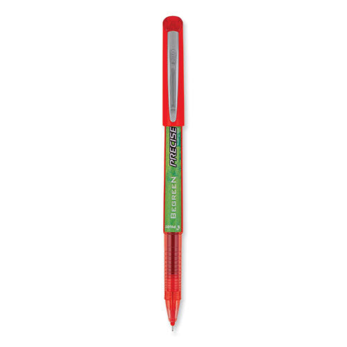 Precise V5 Begreen Roller Ball Pen, Stick, Extra-fine 0.5 Mm, Red Ink, Red Barrel, Dozen