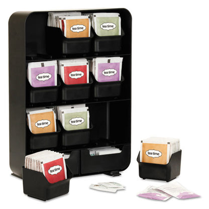 Baggy Nine-drawer Tea Bag And Accessory Holder, 10.24 X 4.33 X 13.11, Black