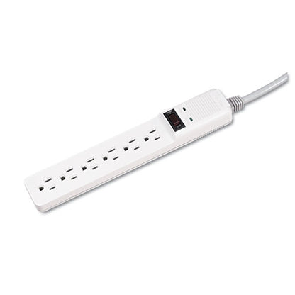 Basic Home/office Surge Protector, 6 Ac Outlets, 6 Ft Cord, 450 J, Platinum