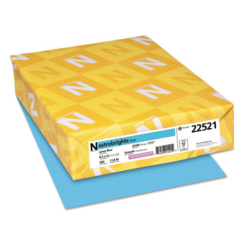 Color Paper, 24 Lb Bond Weight, 8.5 X 11, Lunar Blue, 500 Sheets/ream