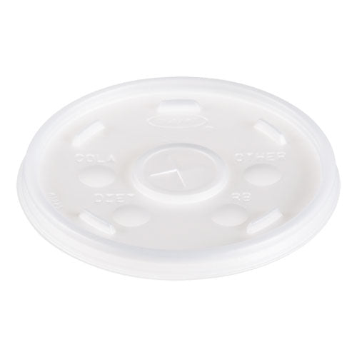 Plastic Lids, Fits 12 Oz To 24 Oz Hot/cold Foam Cups, Straw-slot Lid, White, 100/pack, 10 Packs/carton