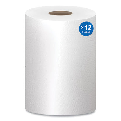 Essential Hard Roll Towels For Business, Absorbency Pockets, 1-ply, 8" X 400 Ft, 1.5" Core, White, 12 Rolls/carton