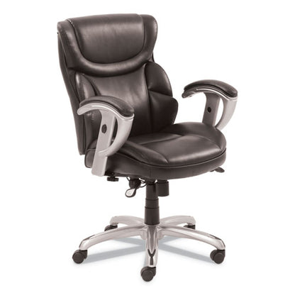 Emerson Task Chair, Supports Up To 300 Lb, 18.75" To 21.75" Seat Height, Brown Seat/back, Silver Base