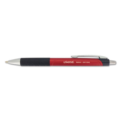 Comfort Grip Ballpoint Pen, Retractable, Medium 1 Mm, Red Ink, Red/black Barrel, Dozen