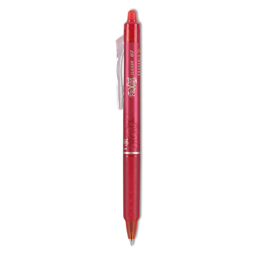 Frixion Clicker Erasable Gel Pen, Retractable, Fine 0.7 Mm, Red Ink, Red Barrel