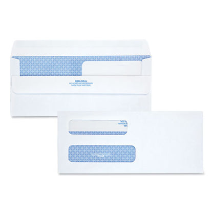 Double Window Redi-seal Security-tinted Envelope, #8 5/8, Commercial Flap, Redi-seal Closure, 3.63 X 8.63, White, 250/carton