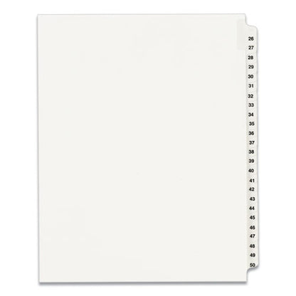 Preprinted Legal Exhibit Side Tab Index Dividers, Avery Style, 25-tab, 26 To 50, 11 X 8.5, White, 1 Set, (1331)