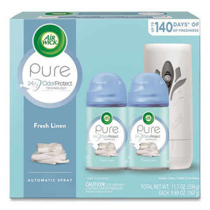 Freshmatic Ultra Automatic Starter Kit, 3.19 X 8.44 X 7.75, White/gray, Fresh Linen, 4/carton