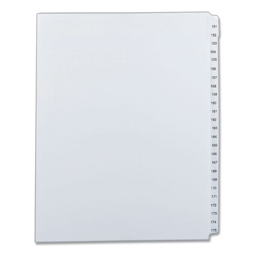 Preprinted Legal Exhibit Side Tab Index Dividers, Allstate Style, 25-tab, 151 To 175, 11 X 8.5, White, 1 Set