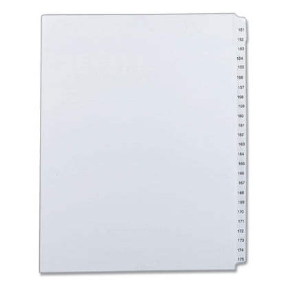 Preprinted Legal Exhibit Side Tab Index Dividers, Allstate Style, 25-tab, 151 To 175, 11 X 8.5, White, 1 Set