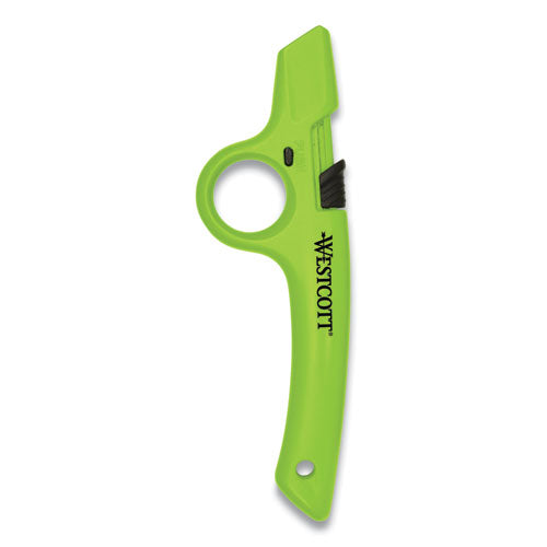 Full Size Retractable Box Cutter, Plastic Handle, Green, 6/box