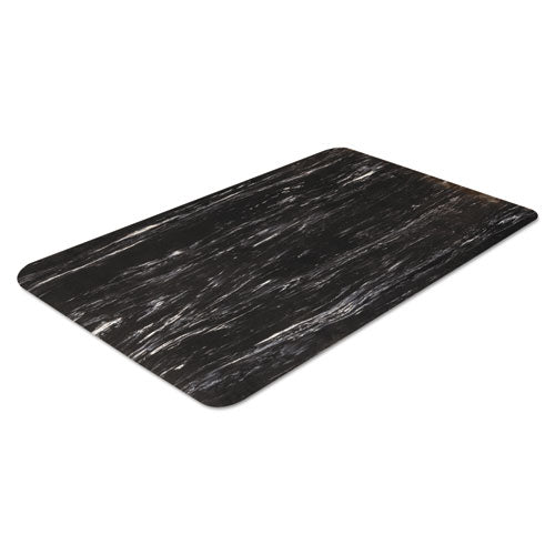 Cushion-step Marbleized Rubber Mat, 24 X 36, Black