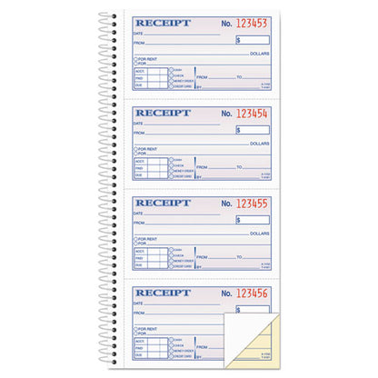 2-part Receipt Book, Two-part Carbonless, 4.75 X 2.75, 4 Forms/sheet, 200 Forms Total