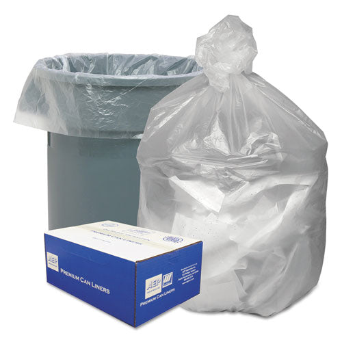 Waste Can Liners, 60 Gal, 12 Mic, 38" X 58", Natural, 20 Bags/roll, 10 Rolls/carton