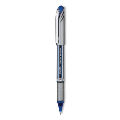 Energel Nv Gel Pen, Stick, Medium 0.7 Mm, Blue Ink, Gray/black/blue Barrel, Dozen