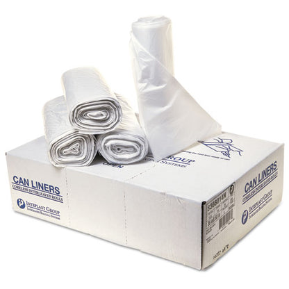 High-density Commercial Can Liners, 55 Gal, 14 Mic, 36" X 60", Clear, 25 Bags/roll, 8 Interleaved Rolls/carton