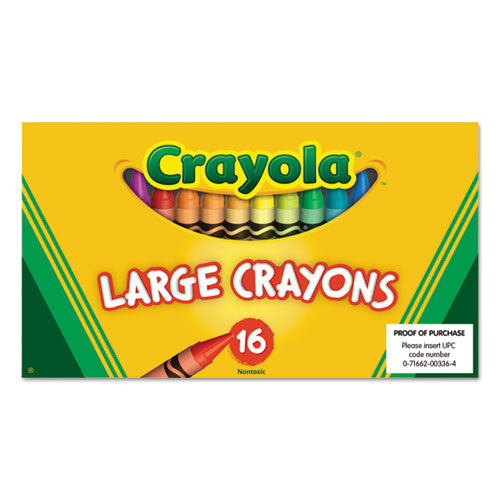 Large Crayons, Lift Lid Box, 16 Colors/box