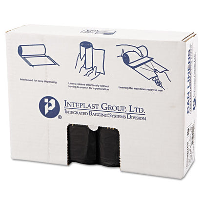 High-density Commercial Can Liners, 33 Gal, 16 Mic, 33" X 40", Black, 25 Bags/roll, 10 Interleaved Rolls/carton