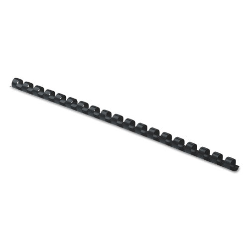 Plastic Comb Bindings, 1/4" Diameter, 20 Sheet Capacity, Black, 100/pack