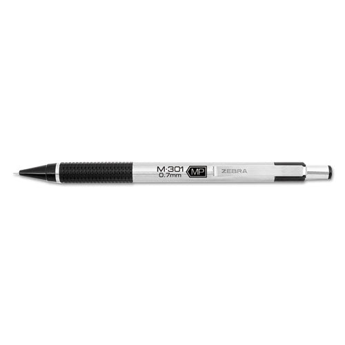 M-301 Mechanical Pencil, 0.7 Mm, Hb (#2), Black Lead, Silver/black Barrel