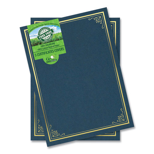 Certificate/document Cover, 9.75' X 12.5", Navy With Gold Foil, 5/pack