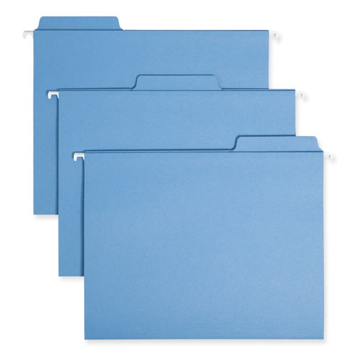 Fastab Hanging Folders, Letter Size, 1/3-cut Tabs, Blue, 20/box