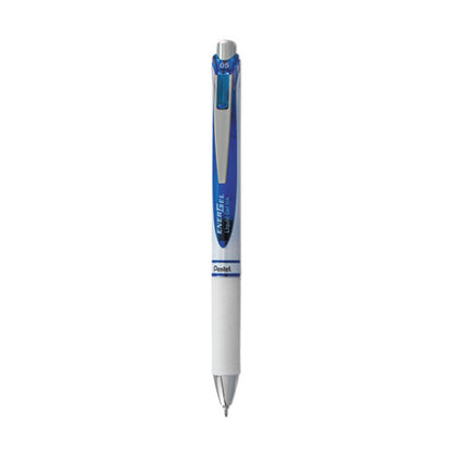 Energel Rtx Gel Pen, Retractable, Fine 0.5 Mm Needle Tip, Blue Ink, White/translucent Blue Barrel