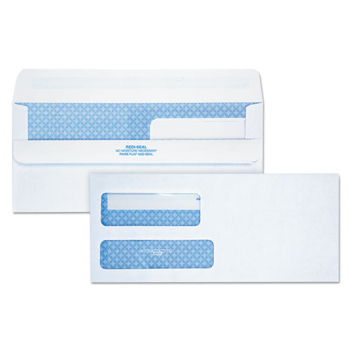 Double Window Redi-seal Security-tinted Envelope, #9, Commercial Flap, Redi-seal Adhesive Closure, 3.88 X 8.88, White, 250/ct