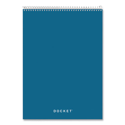 Docket Ruled Wirebound Pad With Cover, Wide/legal Rule, Blue Cover, 70 White 8.5 X 11.75 Sheets