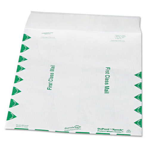 Lightweight 14 Lb Tyvek Catalog Mailers, First Class, #12 1/2, Square Flap, Redi-strip Closure, 9.5 X 12.5, White, 100/box