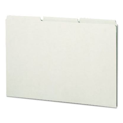 Recycled Blank Top Tab File Guides, 1/3-cut Top Tab, Blank, 8.5 X 14, Green, 50/box