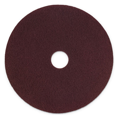 Surface Preparation Pad Plus, 17" Diameter, Maroon, 5/carton