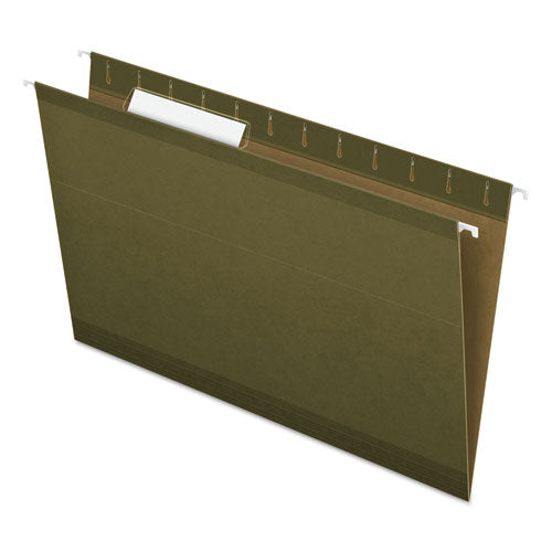 Reinforced Hanging File Folders With Printable Tab Inserts, Legal Size, 1/3-cut Tabs, Standard Green, 25/box