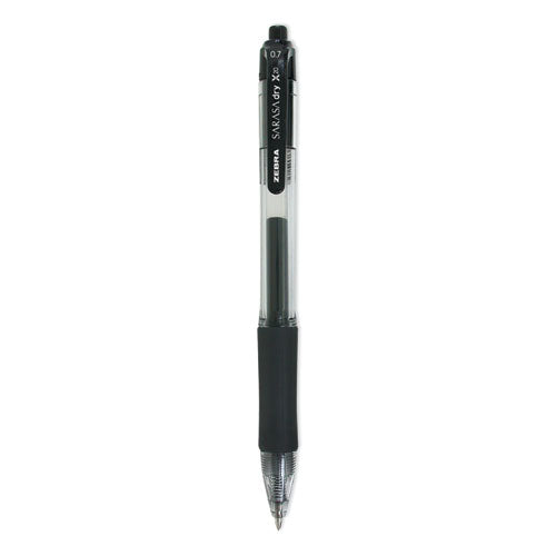 Sarasa Dry Gel X20 Gel Pen, Retractable, Medium 0.7 Mm, Black Ink, Clear/black Barrel, 36/pack