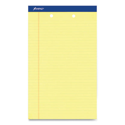 Perforated Writing Pads, Wide/legal Rule, 50 Canary-yellow 8.5 X 14 Sheets, Dozen