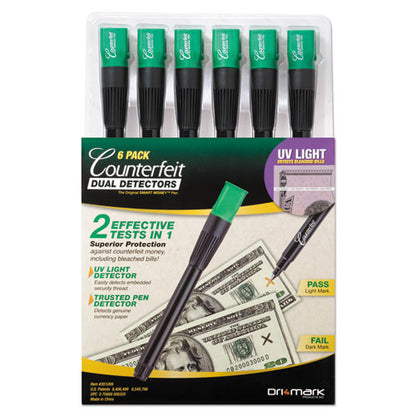 Counterfeit Money Detection System, Uv Light; Watermark Detector; Color Change Ink, U.s. Currency, 0.8 X 0.8 X 6, Black/green